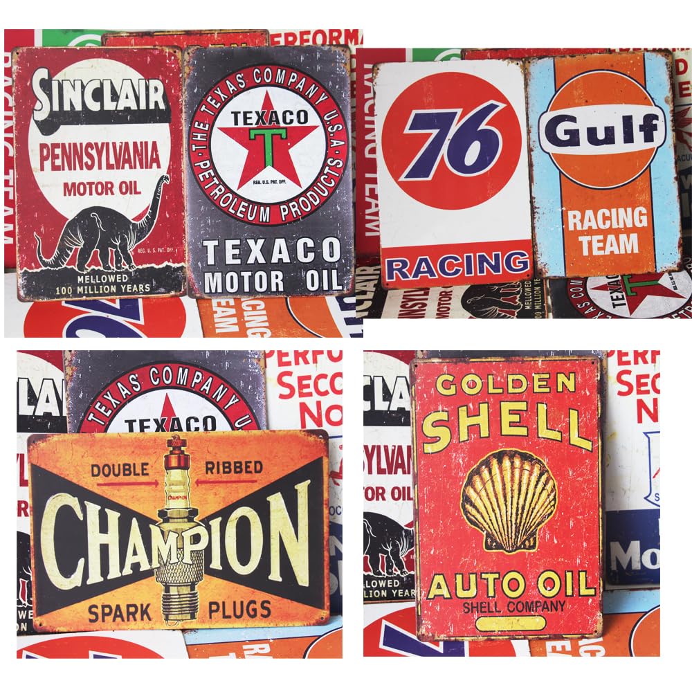 Amazon.com: 15 Pieces Old Gas Oil Retro Signs,Decorative Vintage